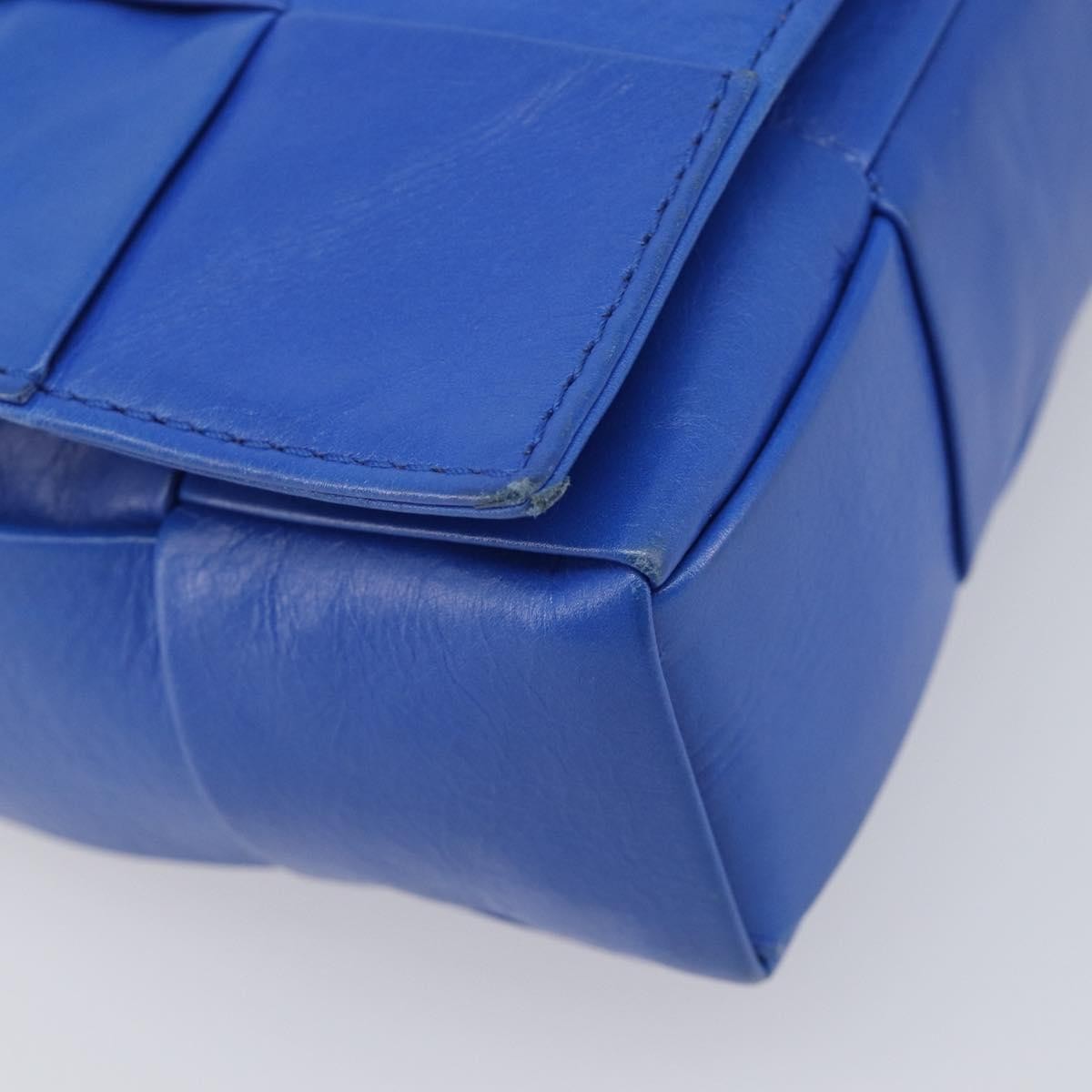 Bottega Veneta Cassette Maxi Intrecciato Leather, Blue, Leather, Crossbody Bag