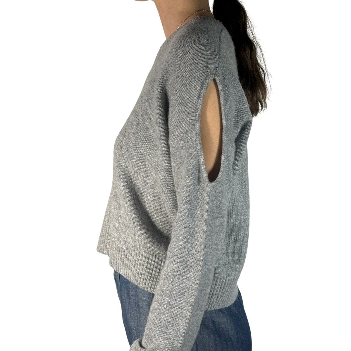 ALEXANDER MCQUEEN Cold Shoulder Wool Sweater - Brandsamsara