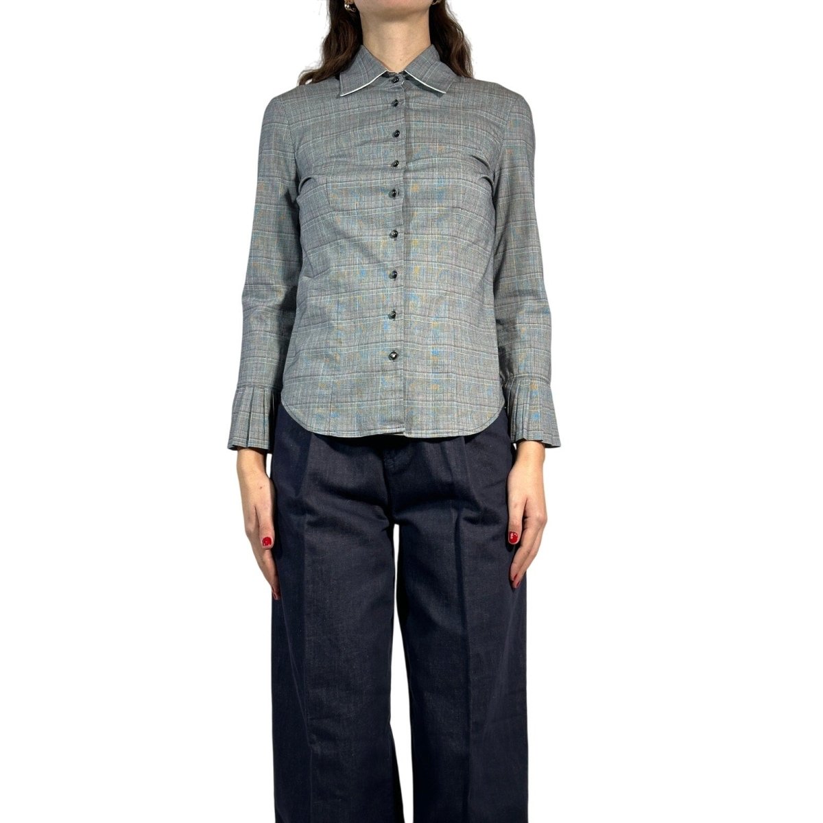 ARMANI JEANS Check Button Down Shirt - Brandsamsara