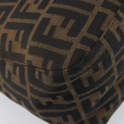 Fendi Round Flap Baguette Zucca Canvas, Black, Canvas, Shoulder Bag