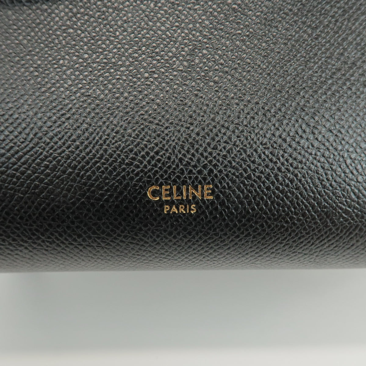 Celine Belt Textured Leather, Black, Leather, Handbag