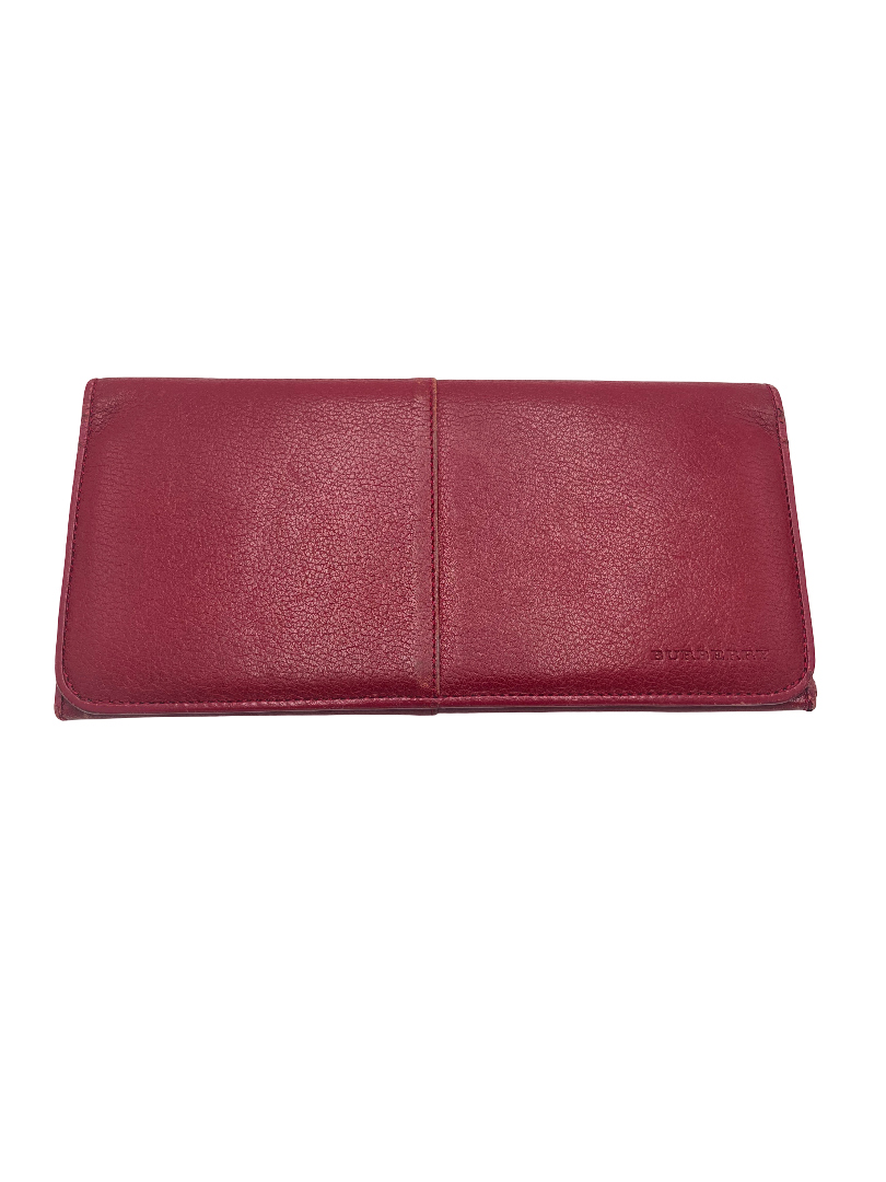 Burberry Porter Wallet Glitter Patent, Red, Leather, Wallet
