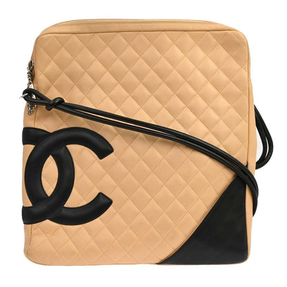 Chanel Cambon Quilted Leather, Beige, Leather, Shoulder Bag