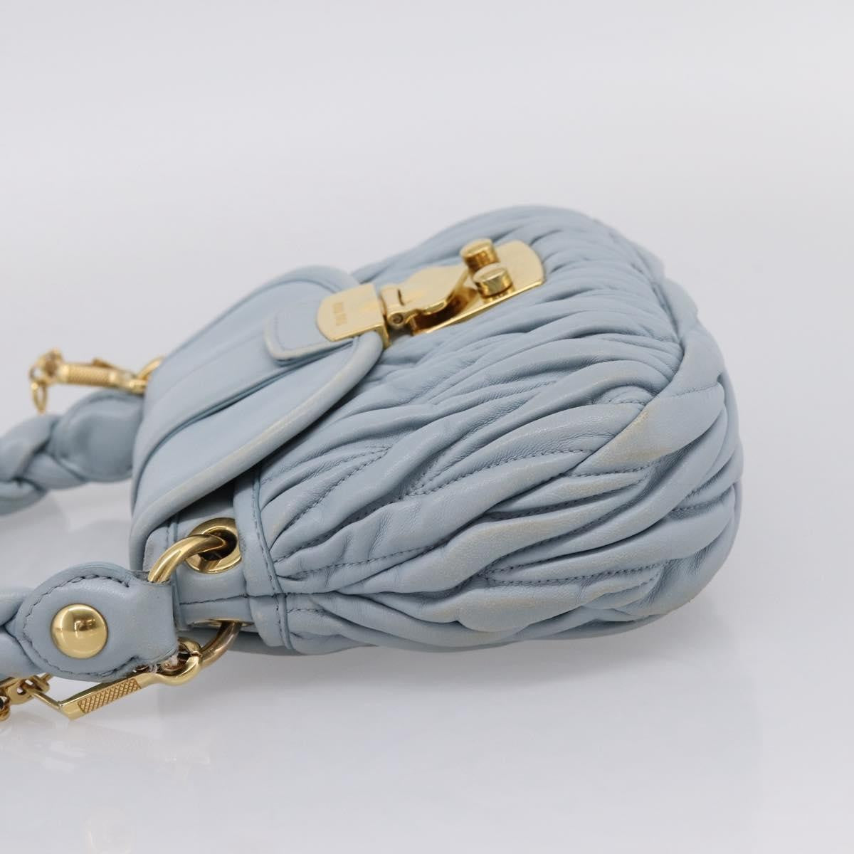Miu Miu Coffer Hobo Matelasse Leather, Blue, Leather, Handbag