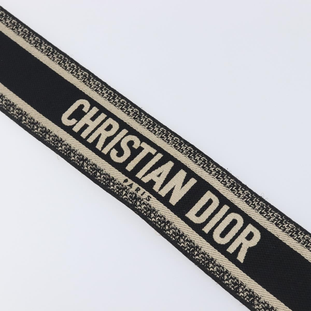 Christian Dior Logo Shoulder Strap Embroidered Canvas, Navy, Canvas, Straps