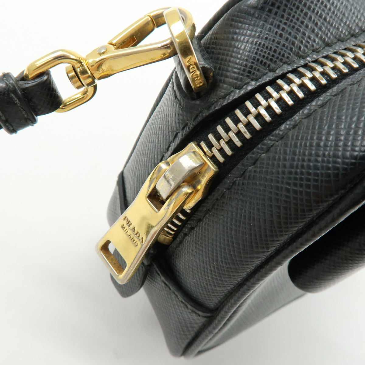 Prada Bow Camera Saffiano Leather, Black, Leather, Crossbody Bag