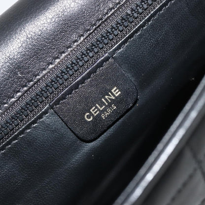 Celine Flap Shoulder Leather, Black, Leather, Shoulder Bag