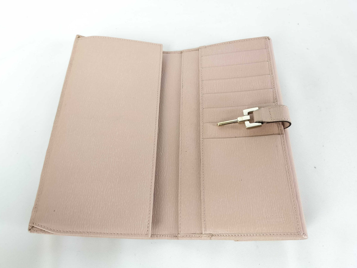 Gucci Jackie Vintage long Leather, Pink, Leather, Wallet