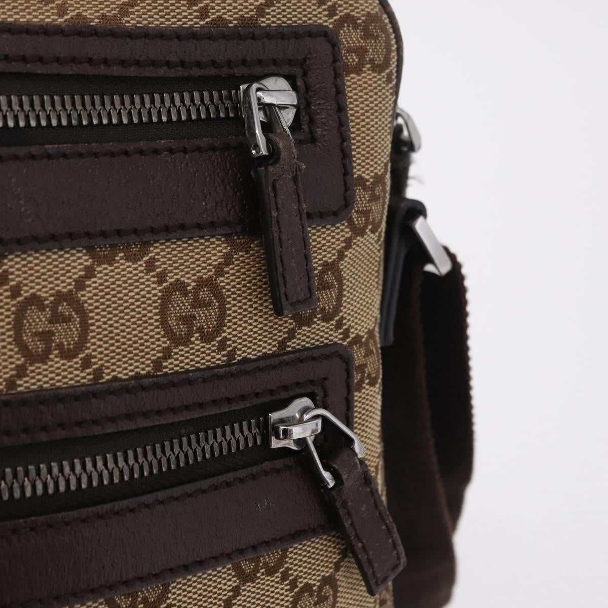 Gucci Front Zip Messenger GG Coated Canvas, Beige, Canvas, Crossbody Bag