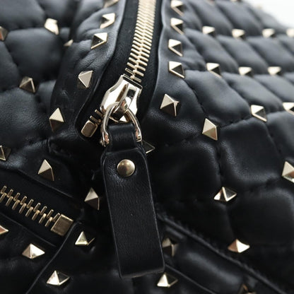 Valentino Garavani Rockstud Spike Quilted Leather, Black, Leather, Backpack