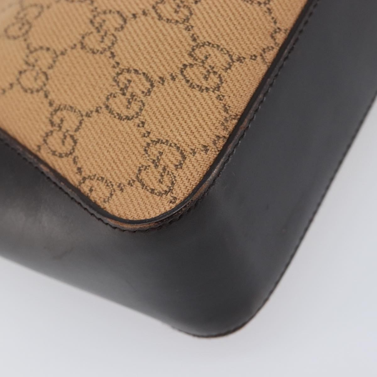 Gucci Open Tote GG Canvas and Leather, Beige, Canvas, Handbag