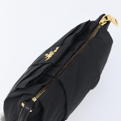 Prada Bow Wristlet Tessuto, Black, Nylon, Clutch