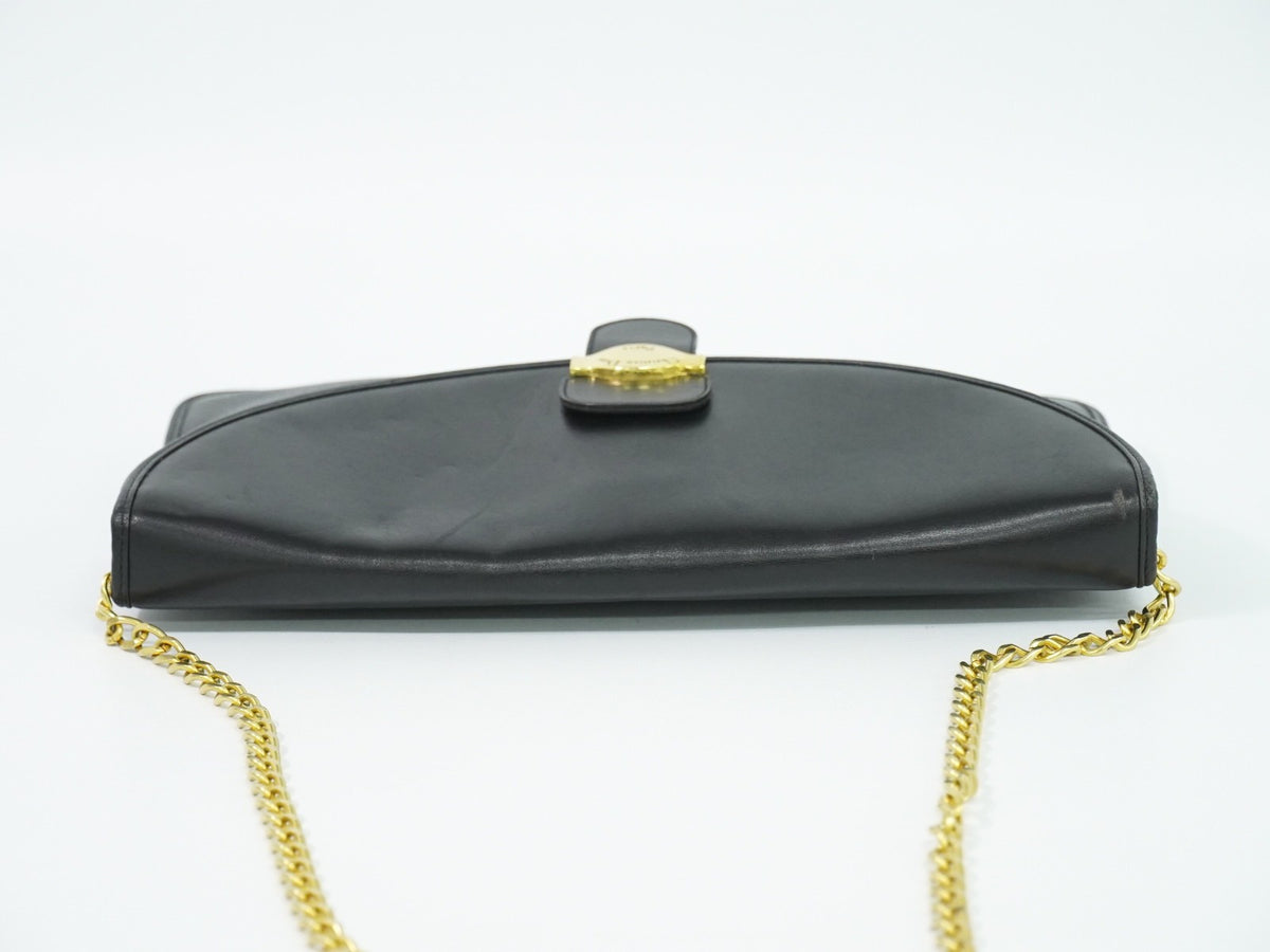 Christian Dior Shoulder Leather, Black, Leather, Shoulder Bag