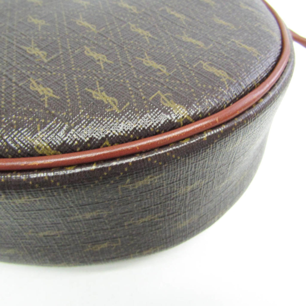 Saint Laurent Le Monogramme Coeur Monogram All Over Coated Canvas and Leather, Brown, Leather, Clutch