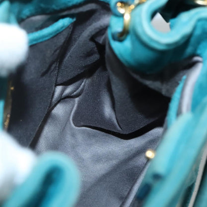 Miu Miu Shoulder Bag Suede leather, BLUE, SUEDE, Shoulder bag