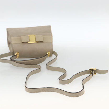 Salvatore Ferragamo Convertible Vara Bow Tote Suede, Beige, Suede, Handbag