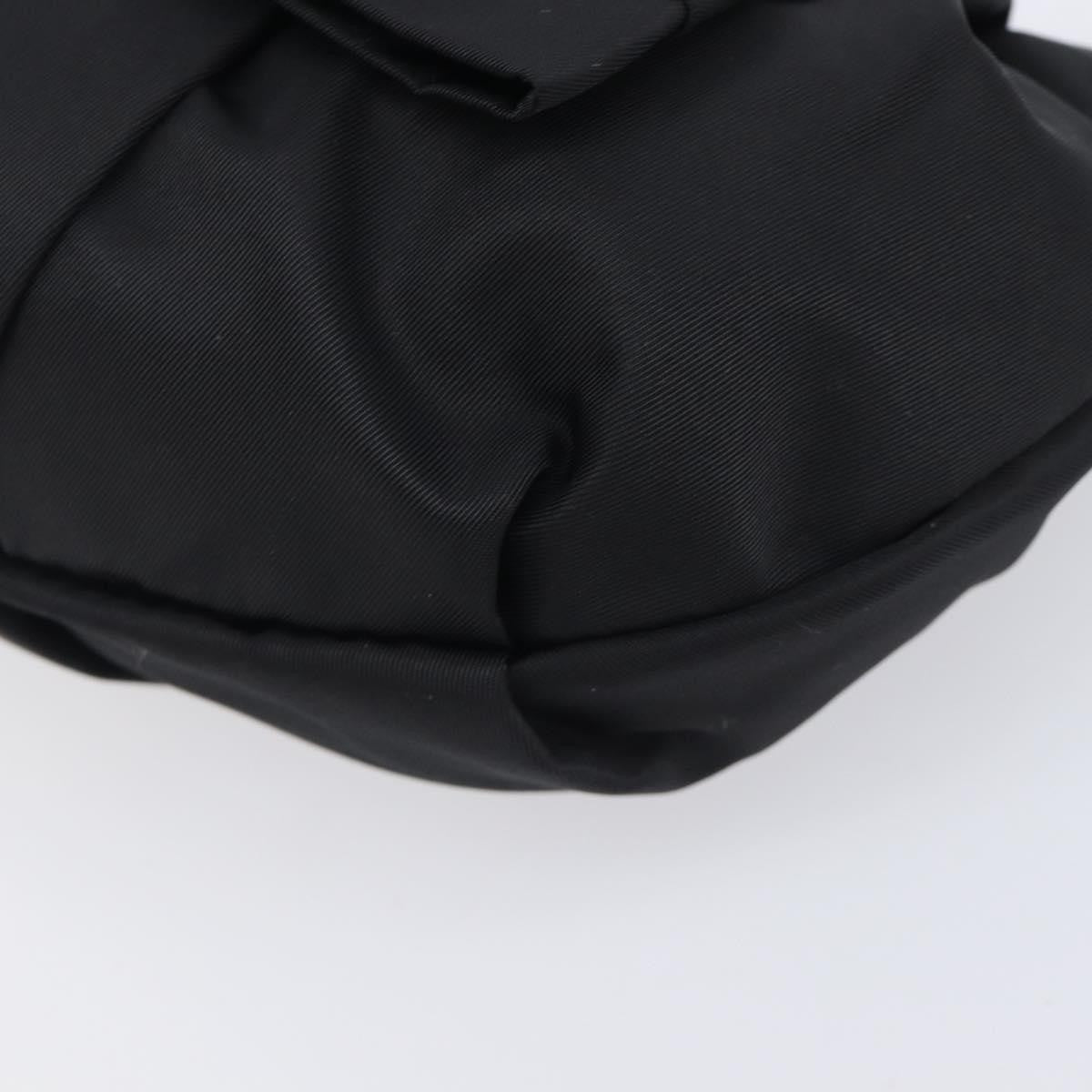 Prada Bow Wristlet Tessuto, Black, Nylon, Clutch