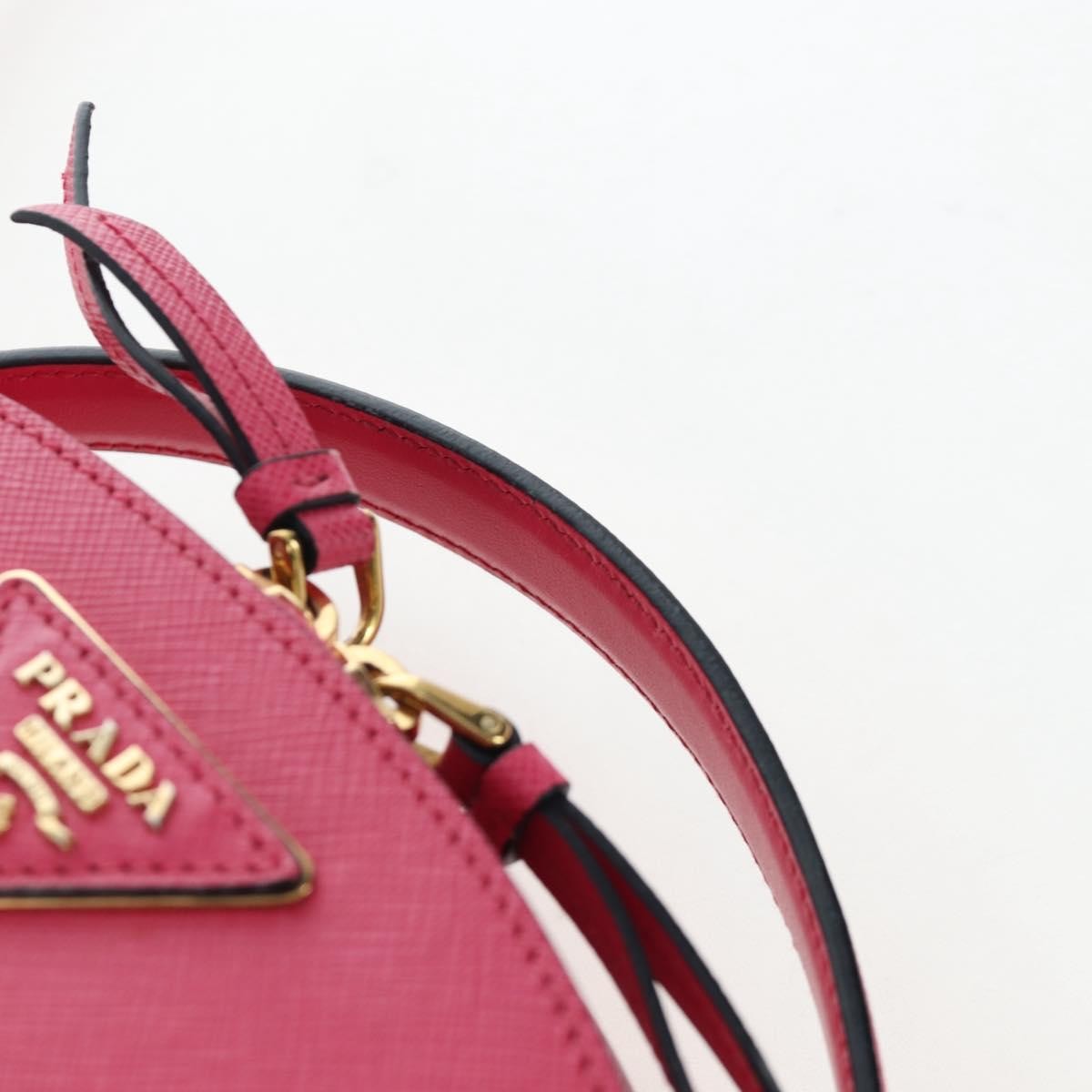Prada Odette Top Handle Saffiano Leather, Pink, Leather, Handbag