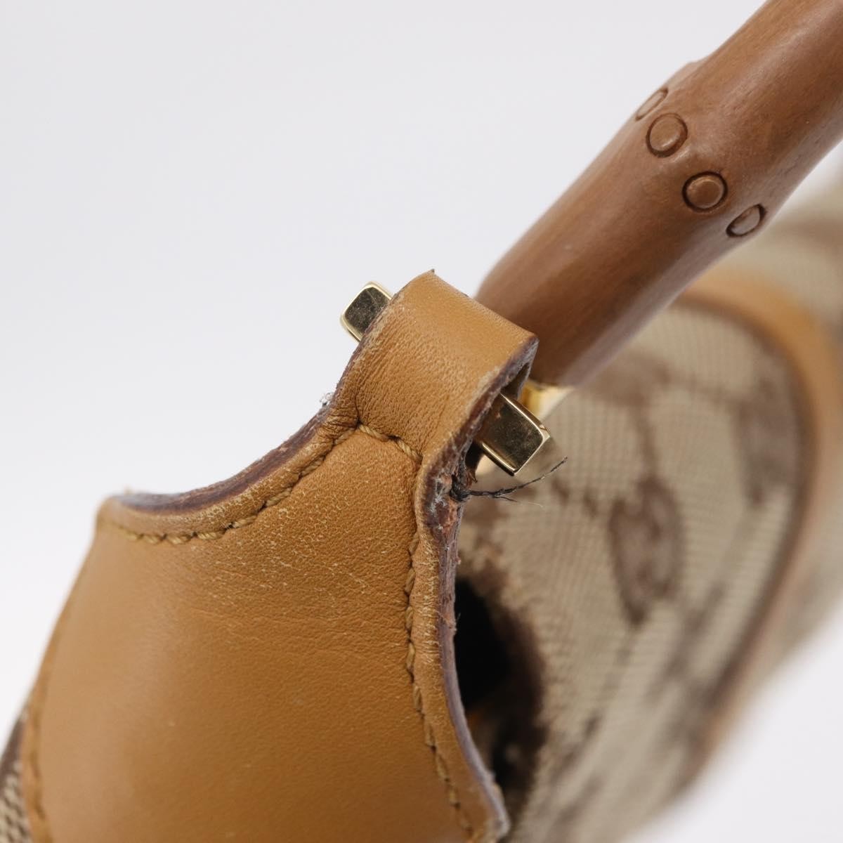 Gucci Bamboo Jackie Canvas, Beige, Canvas, Handbag