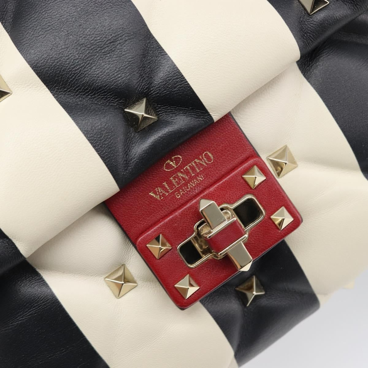 Valentino Garavani Candystud Top Handle Leather, Red, Leather, Handbag