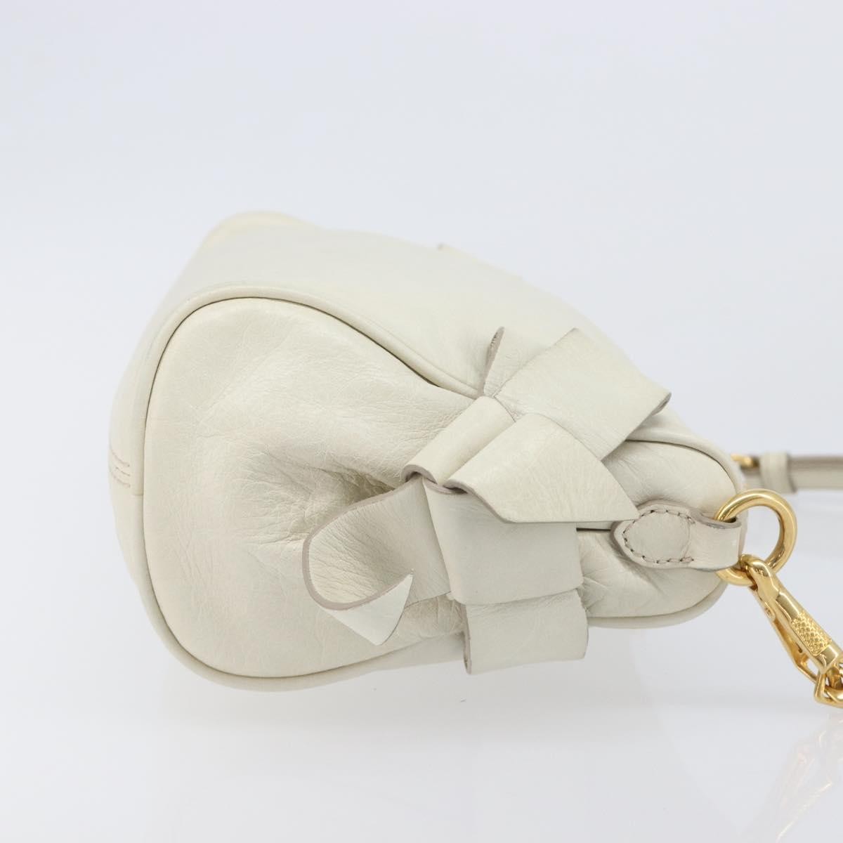 Miu Miu Beau Top Handle Leather, White, Leather, Handbag