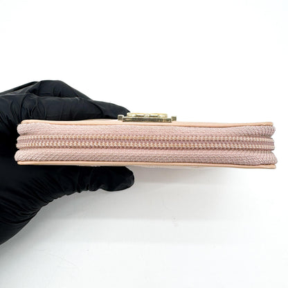 Chanel Boy Zip Around Quilted Patent, Pink, Patent Leather, Wallet