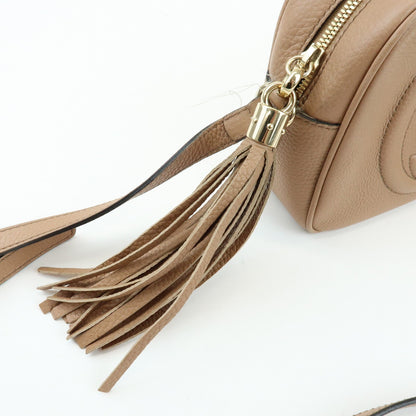 Gucci Soho Disco Leather, Beige, Leather, Crossbody Bag