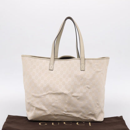 Gucci Open Tote GG Canvas and Leather, Beige, Canvas, Handbag
