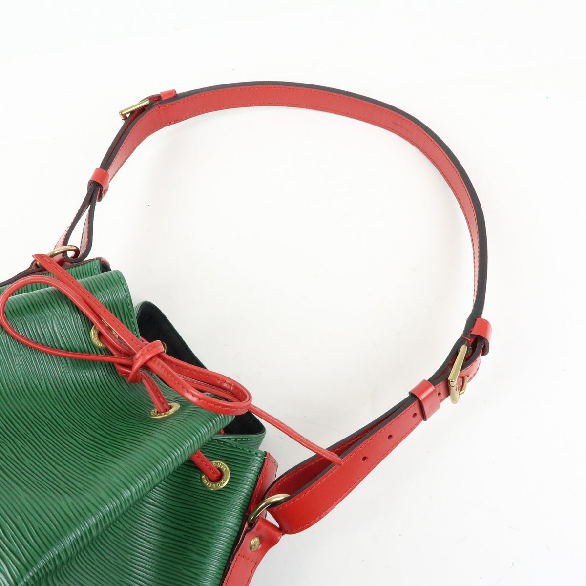 Louis Vuitton Bicolor Petit Noe Epi Leather, Green, Leather, Handbag