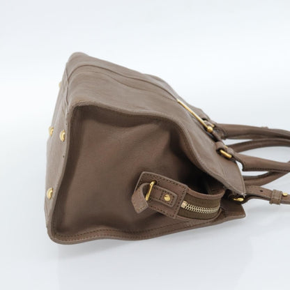 Saint Laurent Chyc Cabas Leather, Brown, Leather, Tote Bag