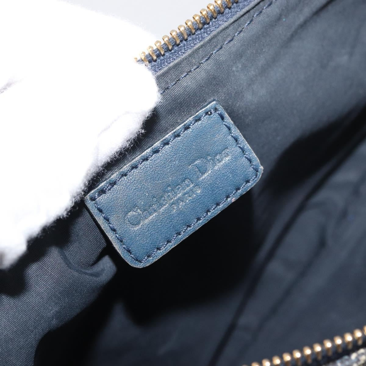 Christian Dior Vintage Saddle Bag Canvas, Navy, Canvas, Clutch