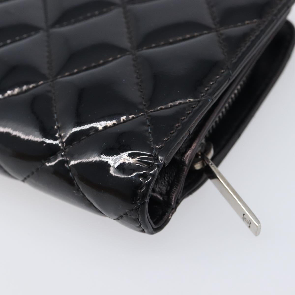 Chanel Brilliant CC French Quilted Patent, Black, Patent Leather, Wallet