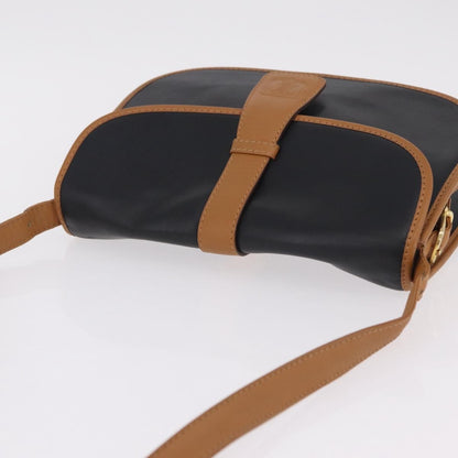 Celine Shoulder Leather, Black, Leather, Shoulder Bag
