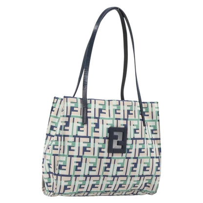Fendi Logo Zucca Nylon, Green, Nylon, Tote Bag