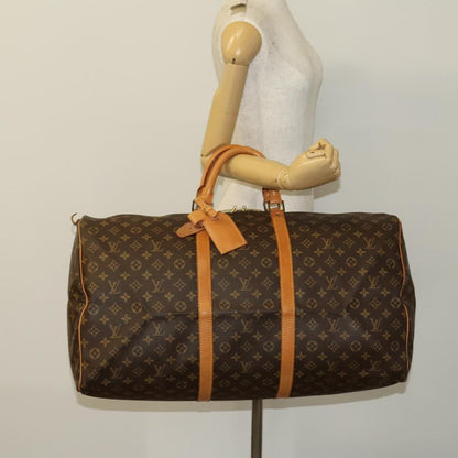Louis Vuitton Keepall Bandouliere Bag Monogram Canvas, BROWN, CANVAS, Travel bag