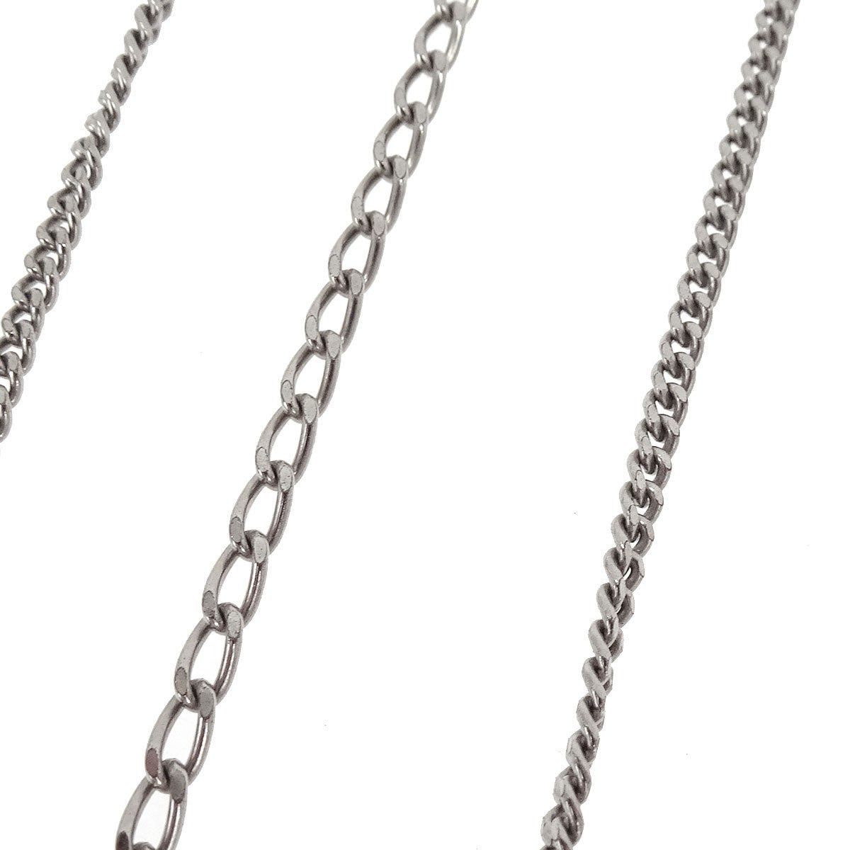 Chanel Quilted CC Pendant Chain Metal, Silver, Silver Plated, Necklace