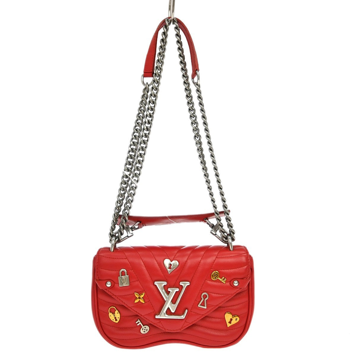 Louis Vuitton New Wave Chain Limited Edition Love Lock Quilted Leather, Pink, Leather, Handbag