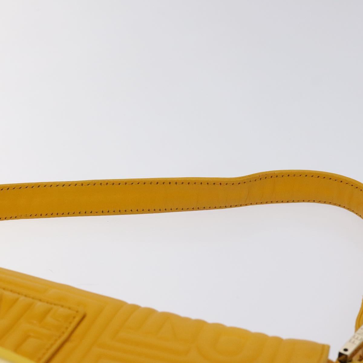 Fendi Baguette NM Bag Zucca Embossed Leather, YELLOW, LEATHER, Shoulder bag