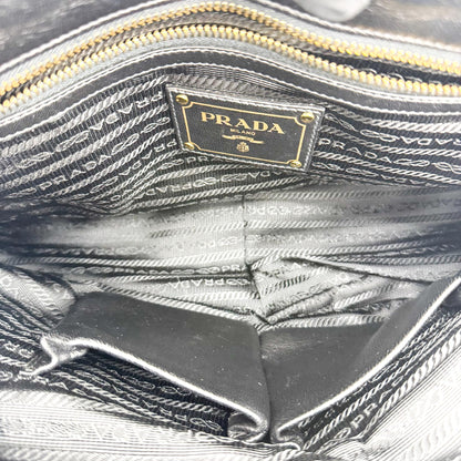 Prada Gaufre Nappa Leather, Black, Nylon, Tote Bag