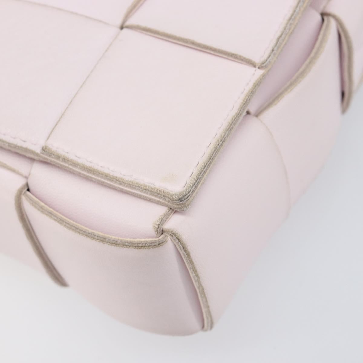 Bottega Veneta Cassette Maxi Intrecciato Leather, Pink, Leather, Crossbody Bag