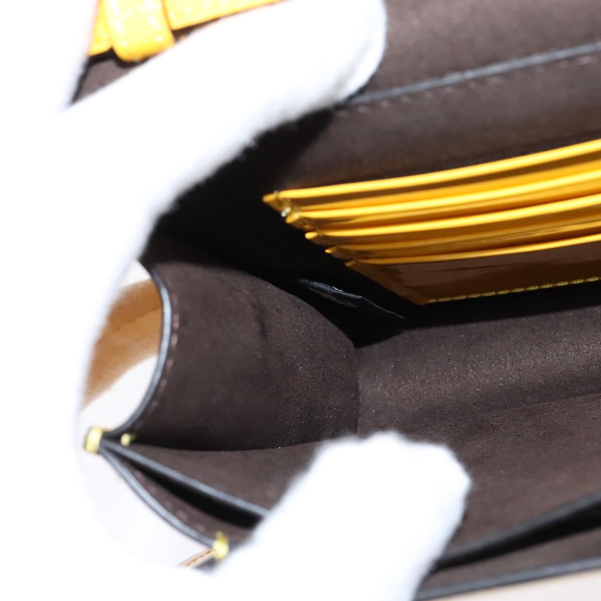 Fendi Curligraphy Shoulder Enamel Yellow Silver, YELLOW, PATENT_LEATHER, Shoulder bag