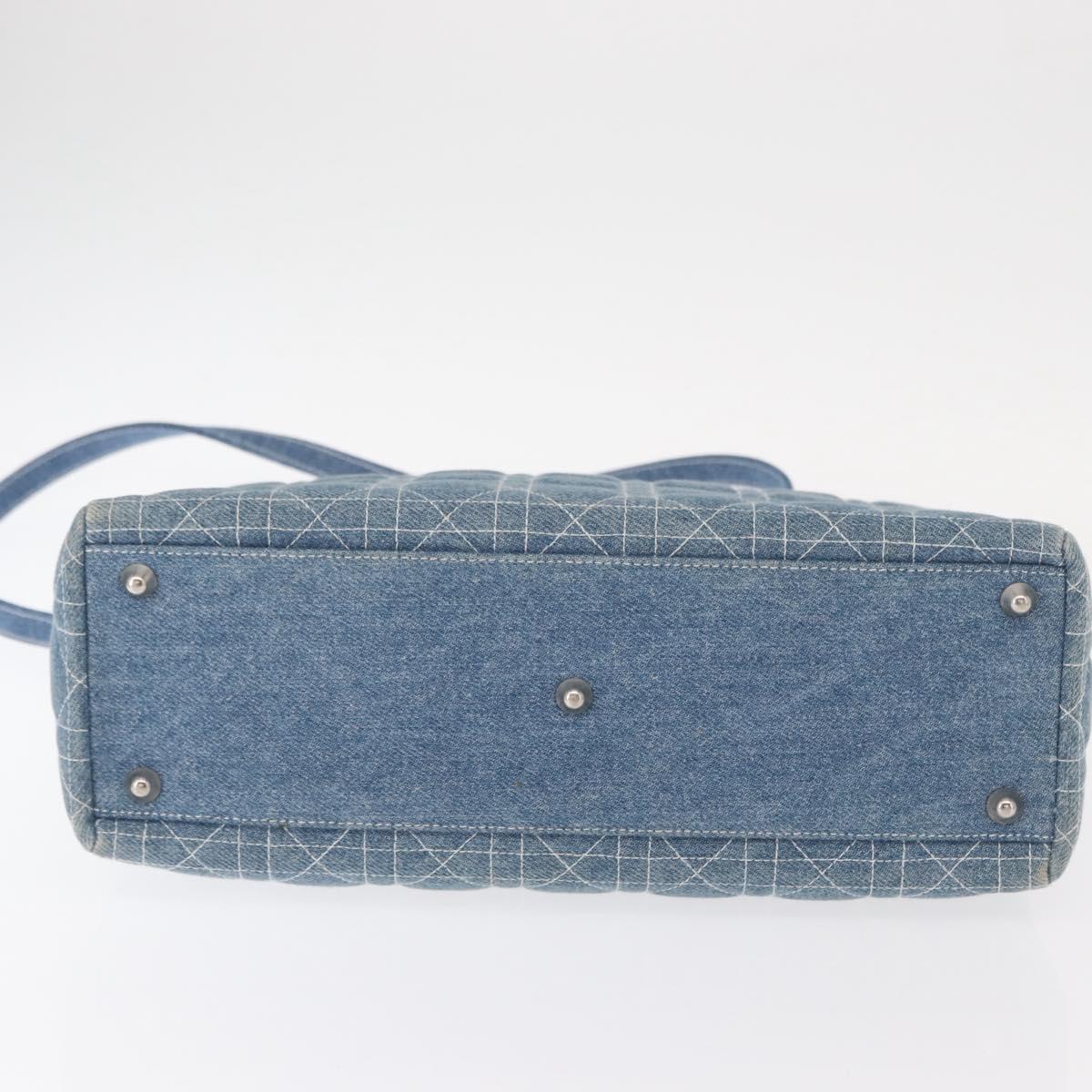 Christian Dior Vintage Lady Dior Bag Cannage Quilt Denim, BLUE, CANVAS, Tote bag