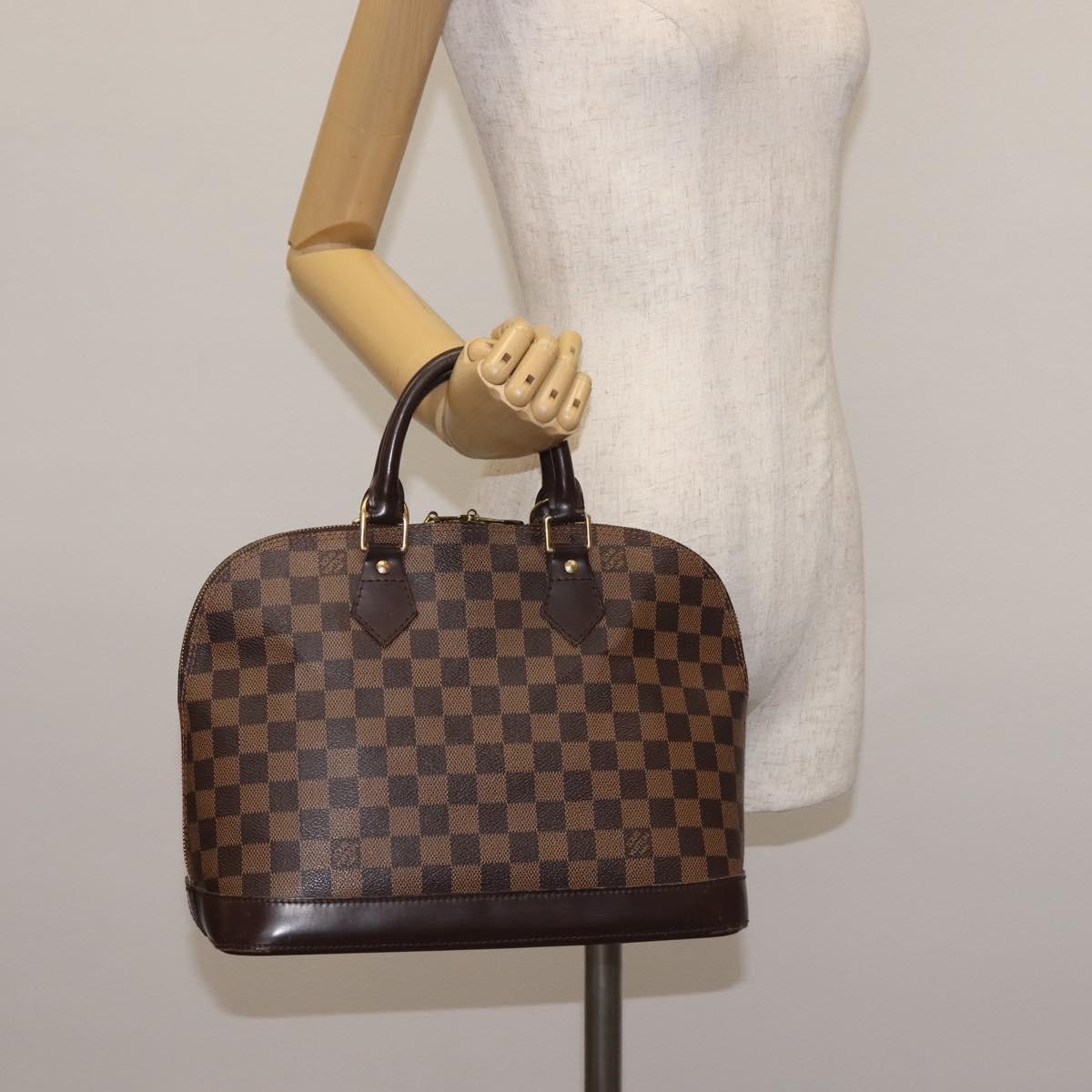 Louis Vuitton Alma Handbag Damier, BROWN, CANVAS, Handbag