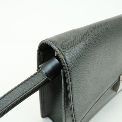 Louis Vuitton Selenga Pochette Taiga Leather, Gray, Leather, Clutch