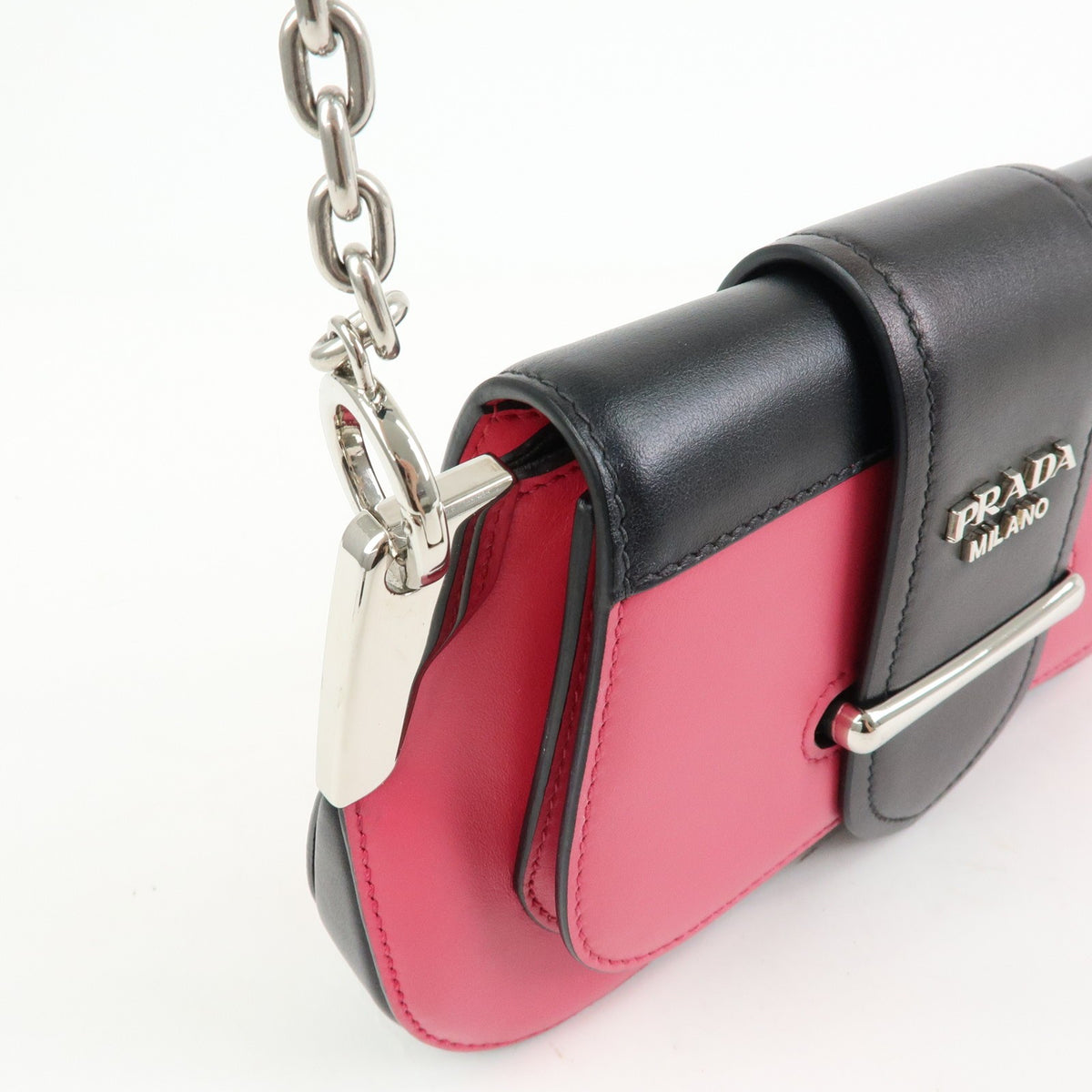 Prada Sidonie City Calf, Pink, Leather, Shoulder Bag