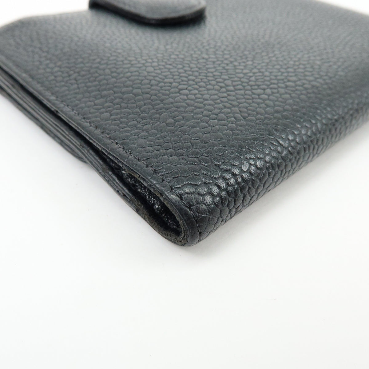 Chanel Vintage Timeless Bifold Caviar, Black, Leather, Wallet