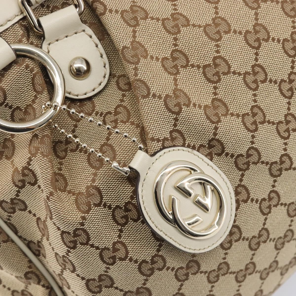 Gucci Sukey Top Handle GG Canvas, Beige, Canvas, Tote Bag