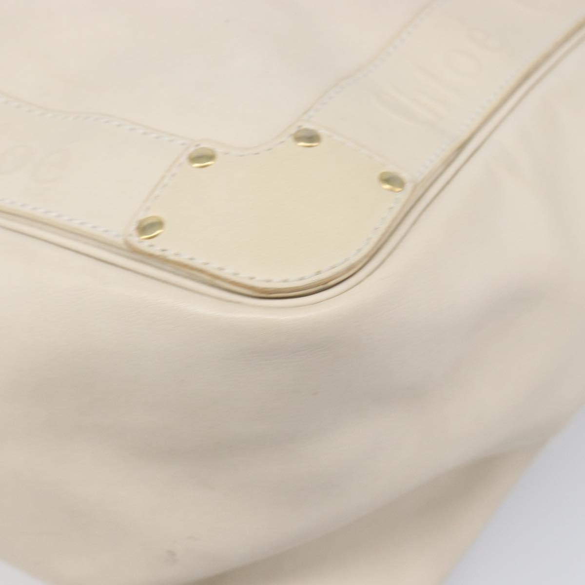 Chloe Eden Leather, White, Leather, Tote Bag