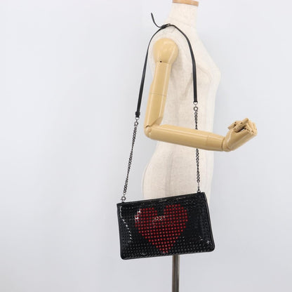 Christian Louboutin Loubiposh Clutch Spiked Patent, Black, Patent Leather, Clutch