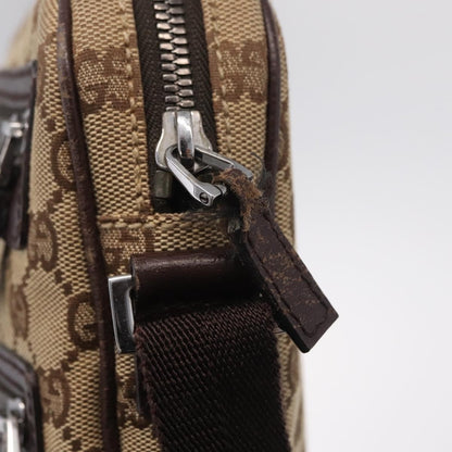 Gucci Front Zip Messenger GG Coated Canvas, Beige, Canvas, Crossbody Bag